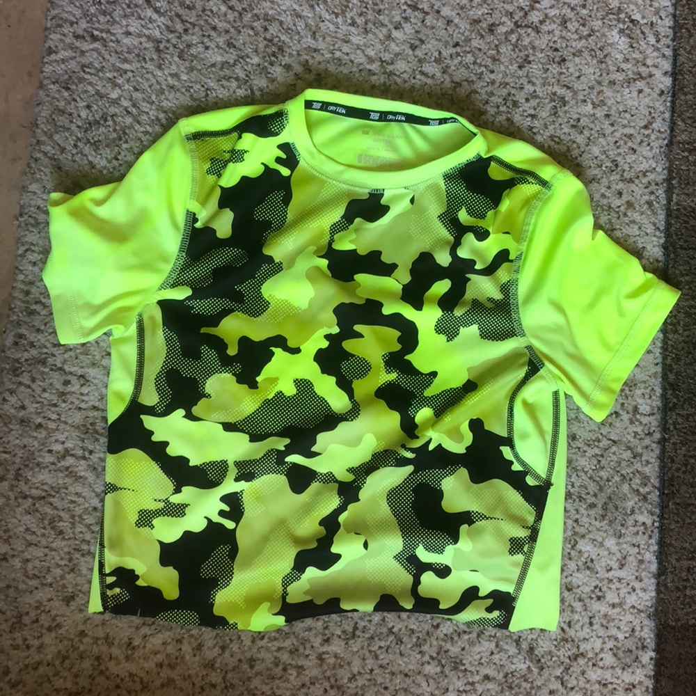 neon camo crop top